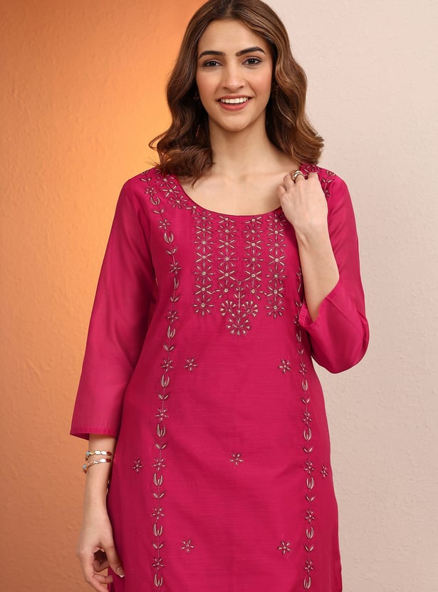 LIBAS Embroidered Straight Kurta Festive Wear