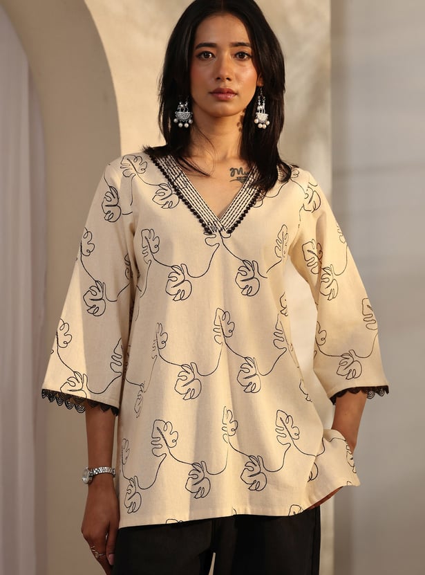 Buy LIBAS Embroidered Straight Kurti from Libas at just INR 1049.0