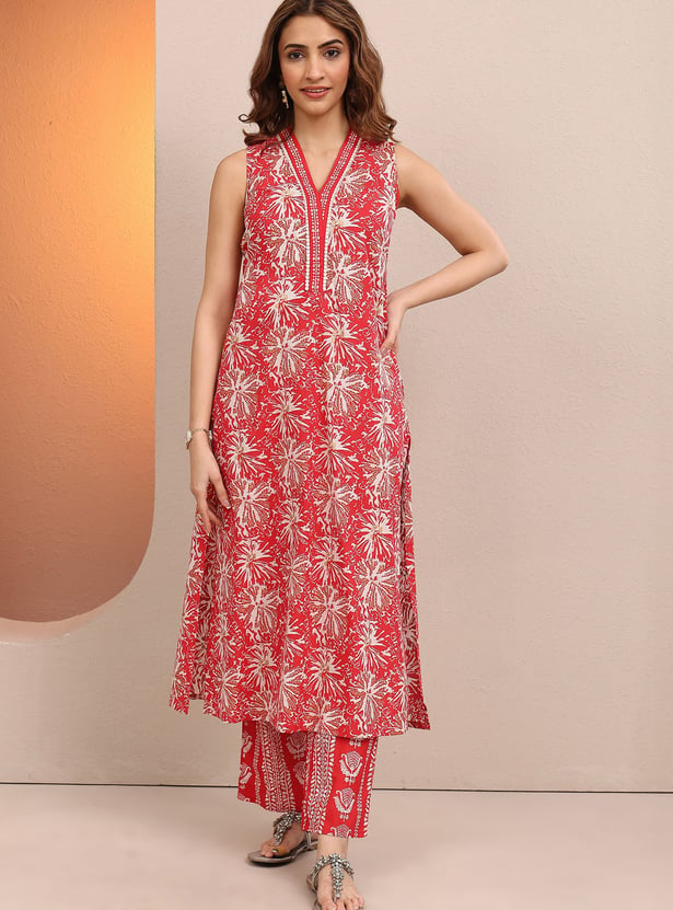 LIBAS Floral Print Kurta Set