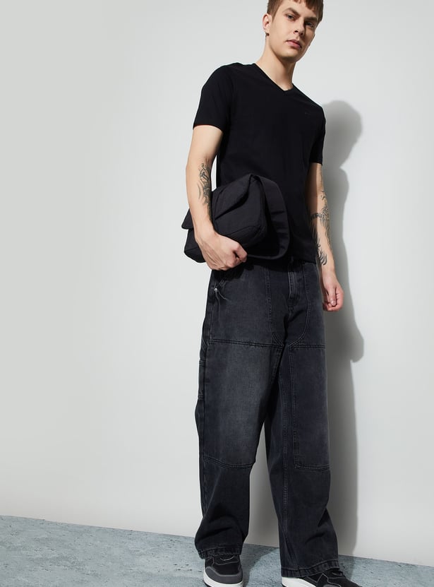FORCA Solid Baggy Fit Carpenter Jeans