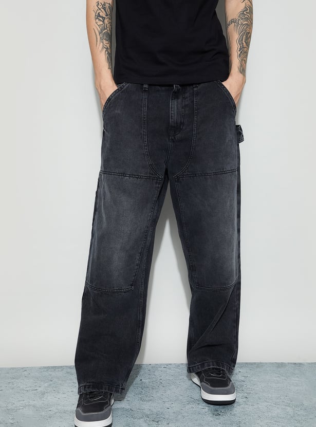 FORCA Solid Baggy Fit Carpenter Jeans