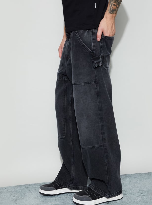 FORCA Solid Baggy Fit Carpenter Jeans