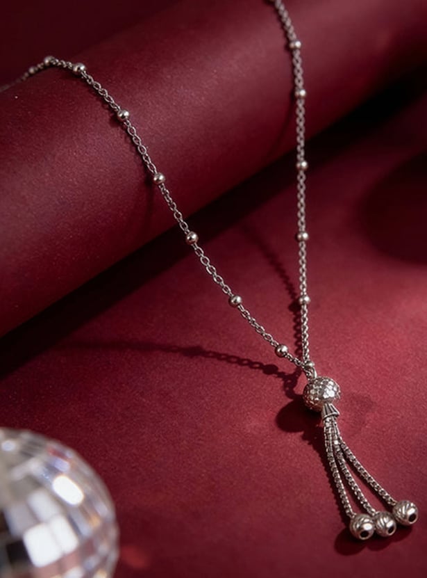 GIVA Glow in Motion Sterling Silver Cascading Spheres Necklace