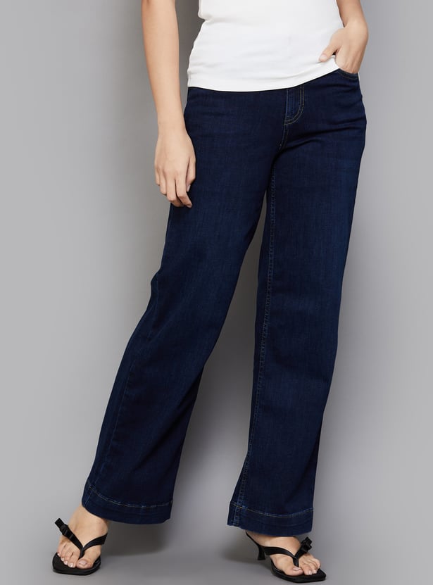 KRAUS Solid Wide Leg Jeans