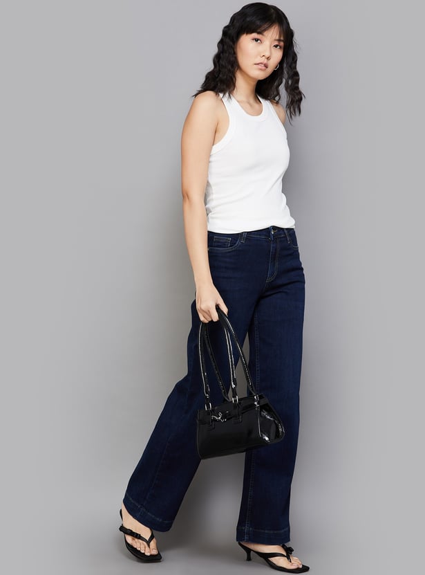 KRAUS Solid Wide Leg Jeans