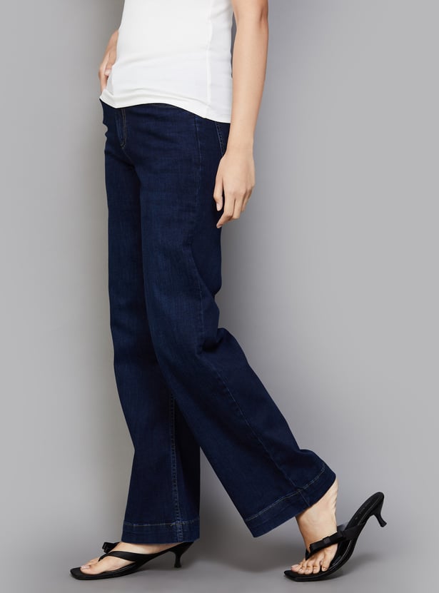 KRAUS Solid Wide Leg Jeans