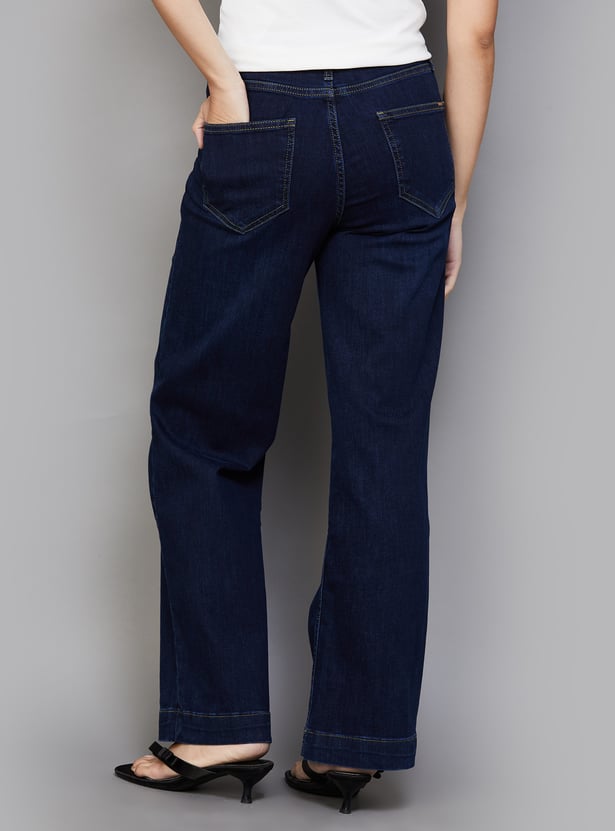 KRAUS Solid Wide Leg Jeans