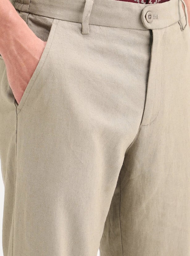 RARE RABBIT Solid Regular Fit Trousers