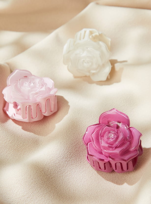 FAME FOREVER Flower Claw Clip - Pack of 3