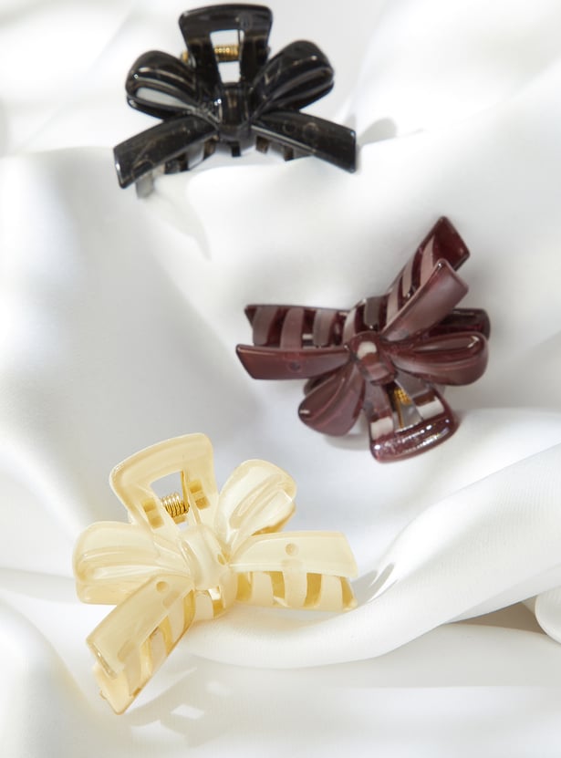 FAME FOREVER Bow Design Claw Clip - Pack of 3