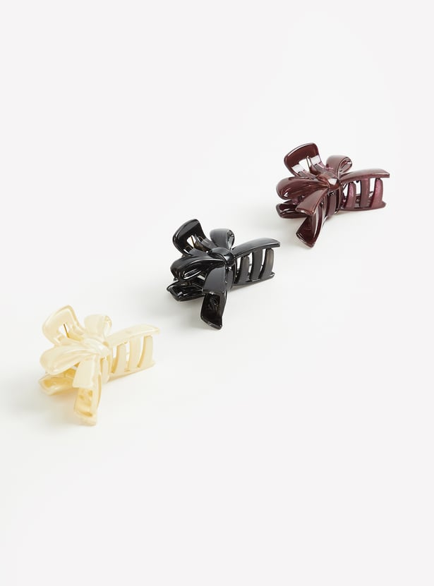 FAME FOREVER Bow Design Claw Clip - Pack of 3