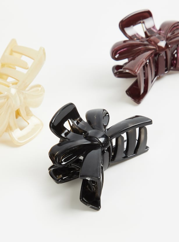 FAME FOREVER Bow Design Claw Clip - Pack of 3