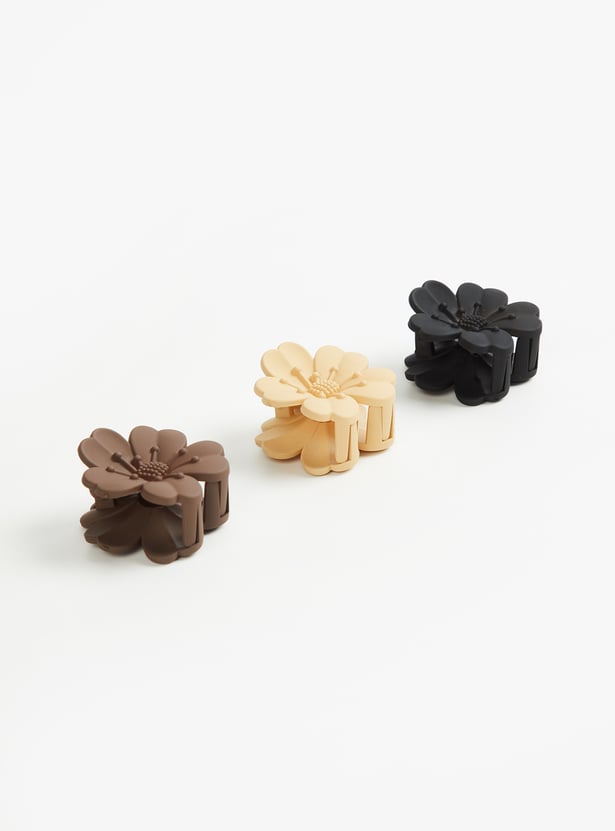 FAME FOREVER Assorted Floral Claw Clip - Pack of 3