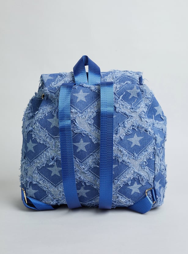 GINGER Denim Star Pattern Backpack