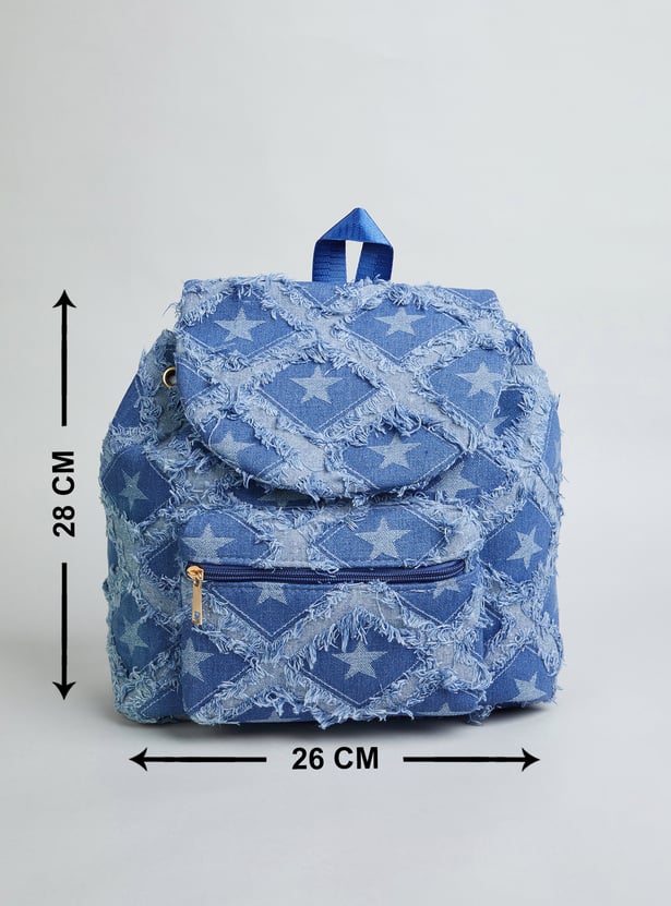 GINGER Denim Star Pattern Backpack