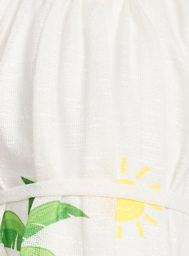 PEPPERMINT Girls Printed A-Line Dress with Belt