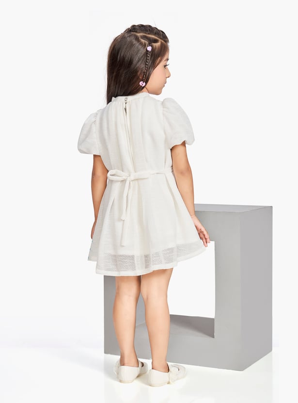 PEPPERMINT Girls Printed A-Line Dress with Belt