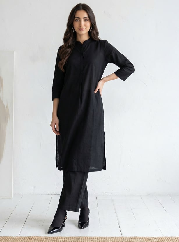 W Solid Straight Pants