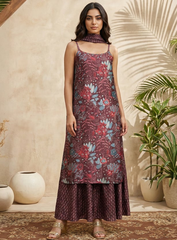 W Floral Print Kurta Set
