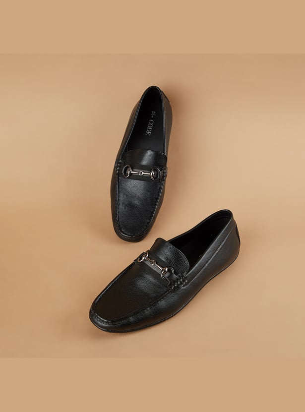 CODE Solid Horsebit Loafers