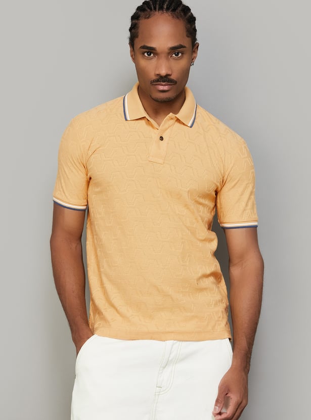 FAHRENHEIT Textured Polo T-shirt