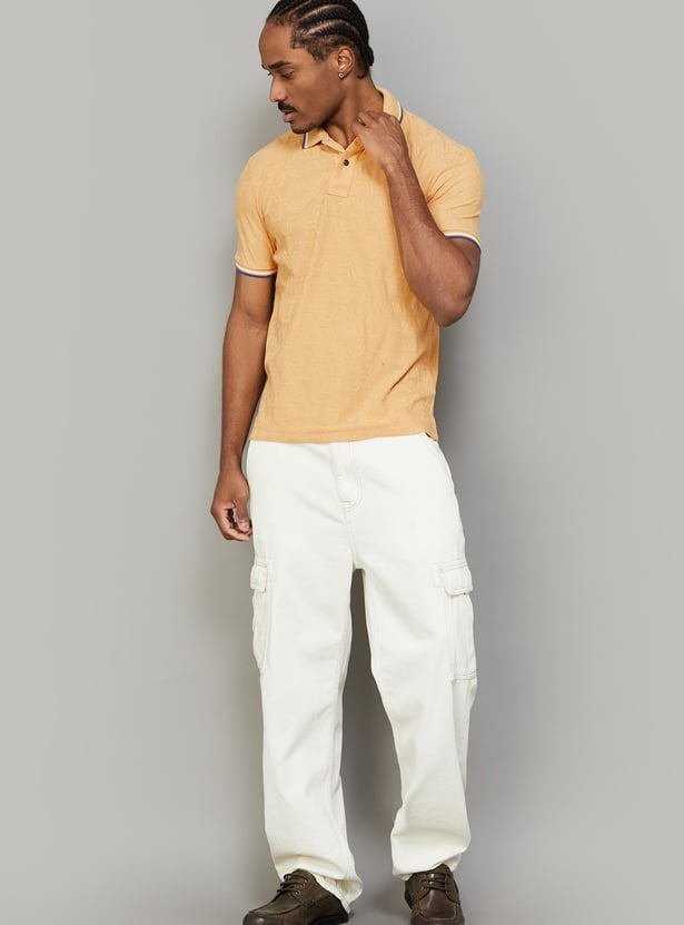 FAHRENHEIT Textured Polo T-shirt