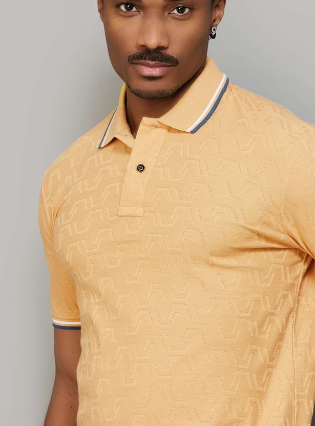 FAHRENHEIT Textured Polo T-shirt