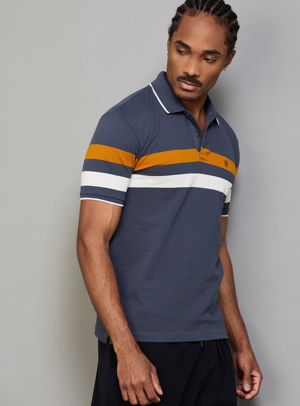 FAHRENHEIT Striped Polo T-shirt
