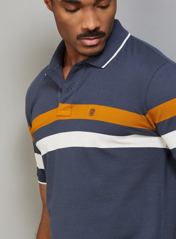 FAHRENHEIT Striped Polo T-shirt