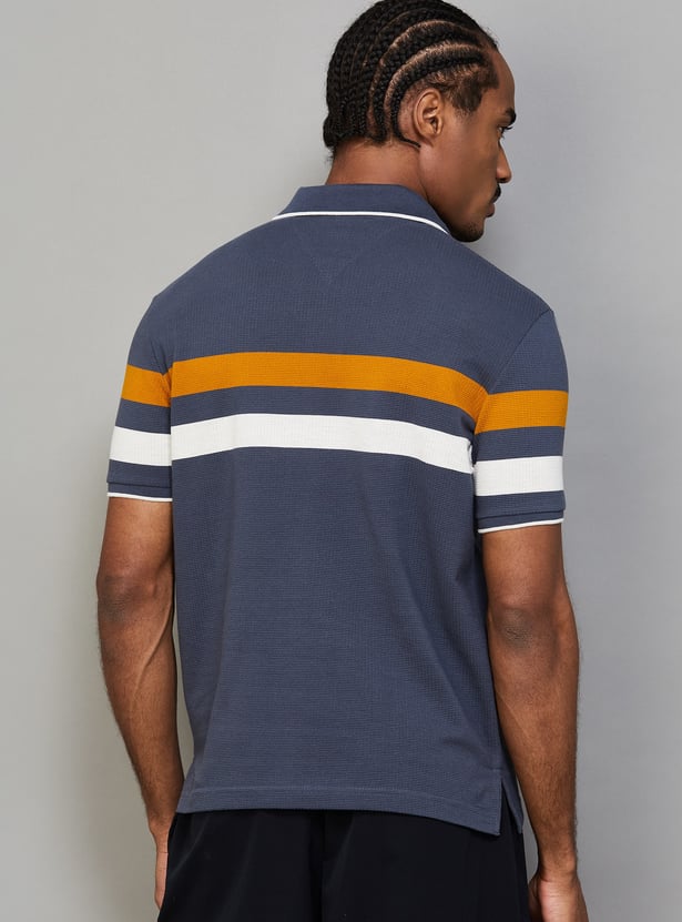 FAHRENHEIT Striped Polo T-shirt
