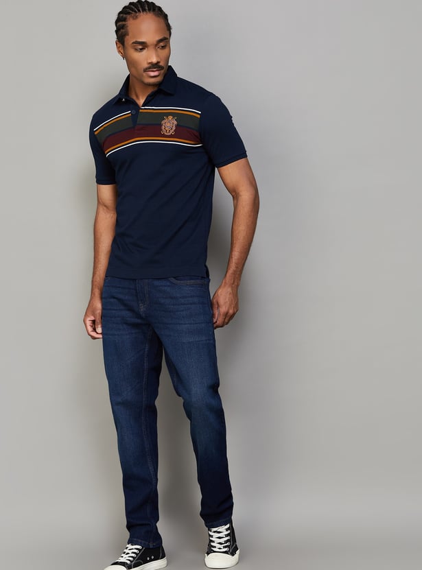FAHRENHEIT Striped Polo T-shirt