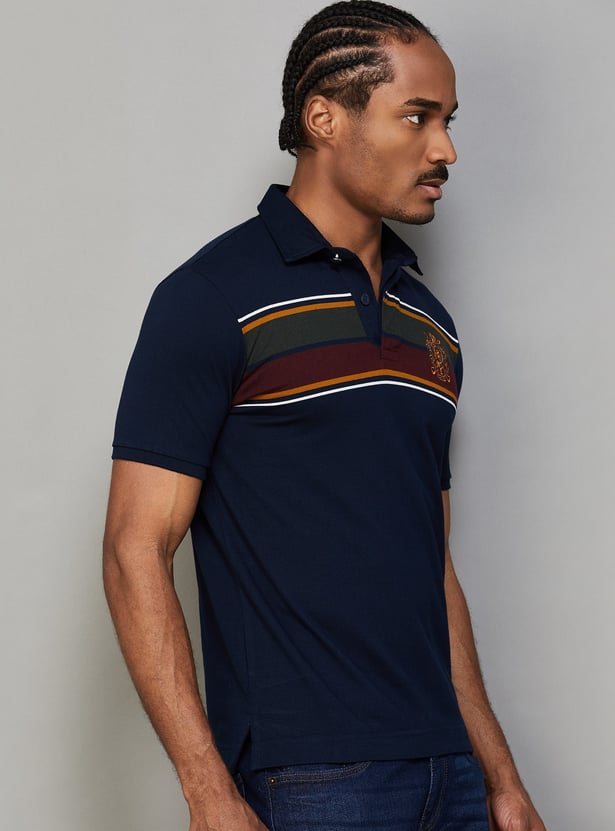 FAHRENHEIT Striped Polo T-shirt