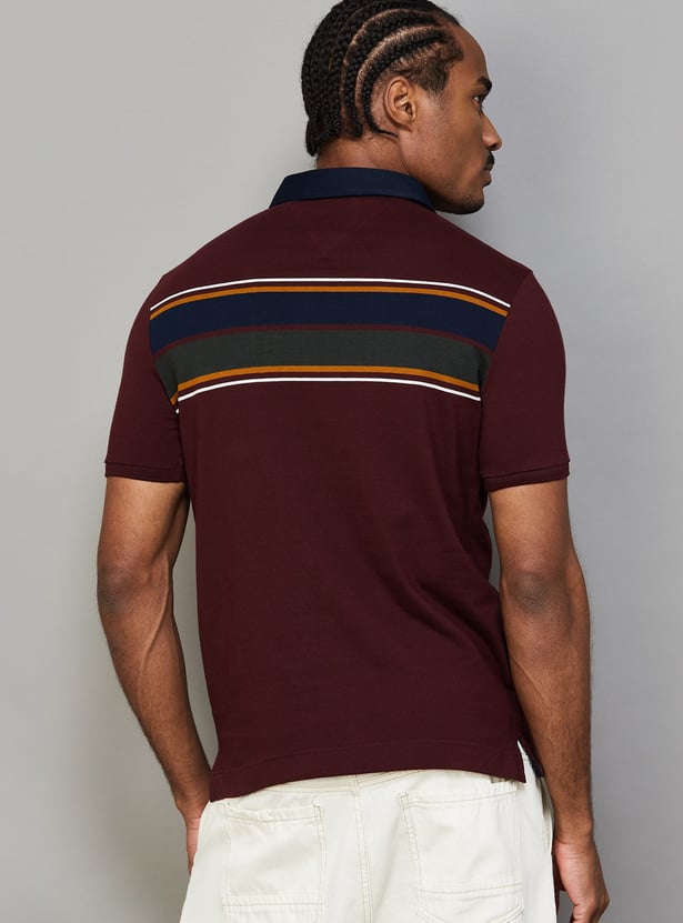 FAHRENHEIT Striped Polo T-shirt
