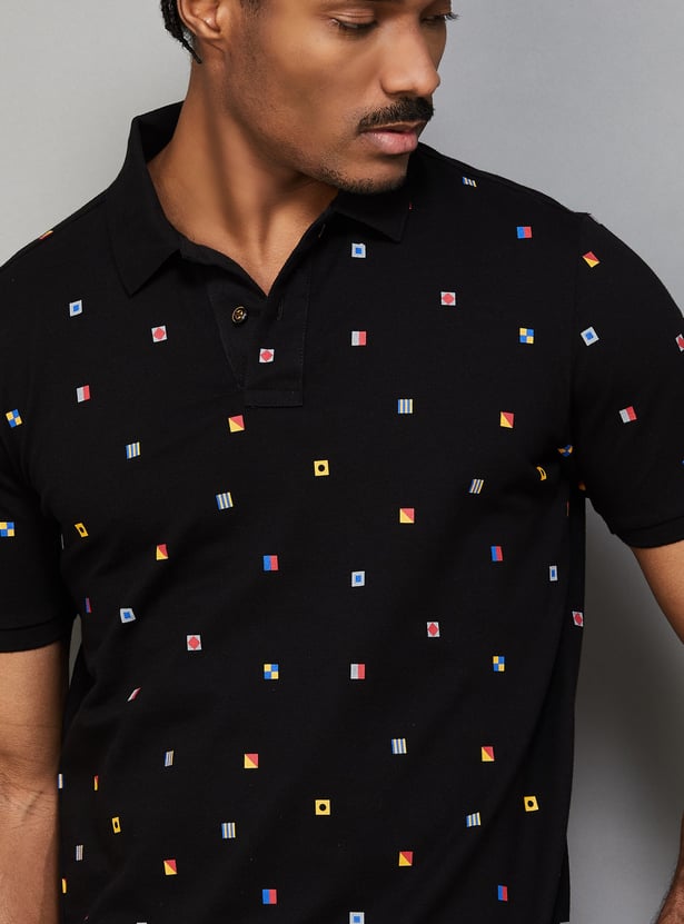 FAHRENHEIT Printed Polo T-shirt