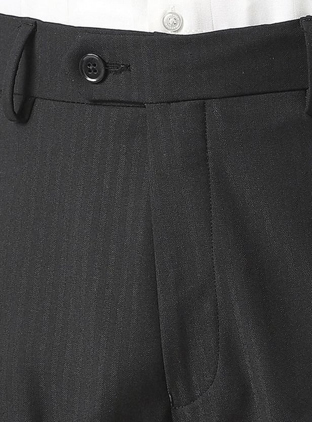 VAN HEUSEN Solid Slim Straight Formal Trousers