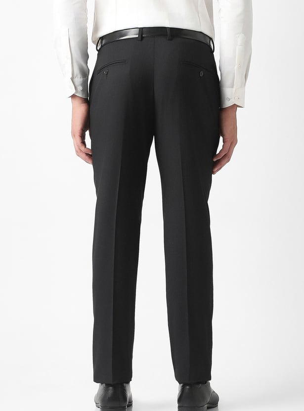 VAN HEUSEN Solid Slim Straight Formal Trousers