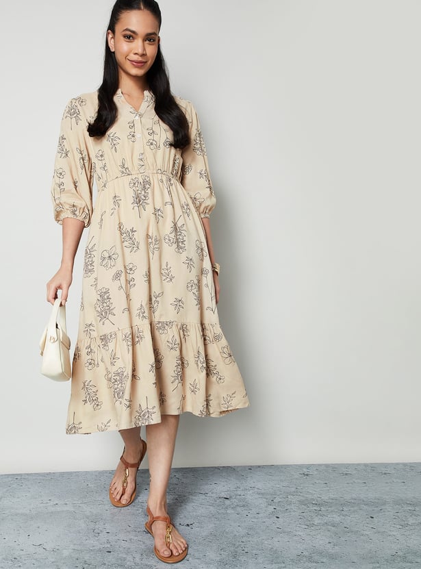 COLOUR ME Floral Print Tiered Dress
