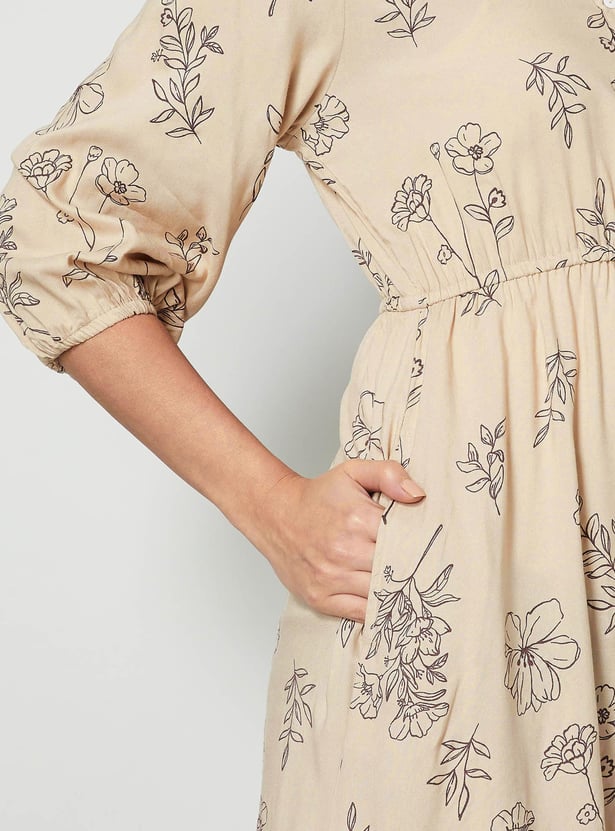 COLOUR ME Floral Print Tiered Dress