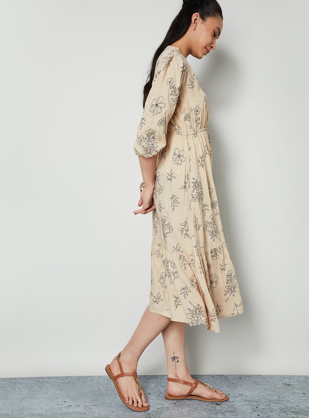 COLOUR ME Floral Print Tiered Dress