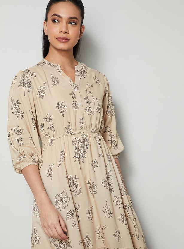 COLOUR ME Floral Print Tiered Dress