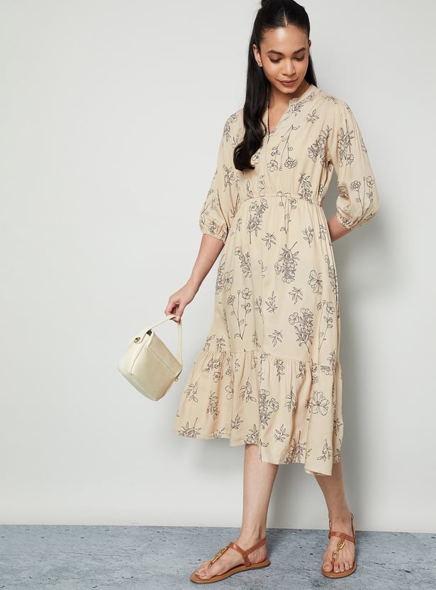 COLOUR ME Floral Print Tiered Dress
