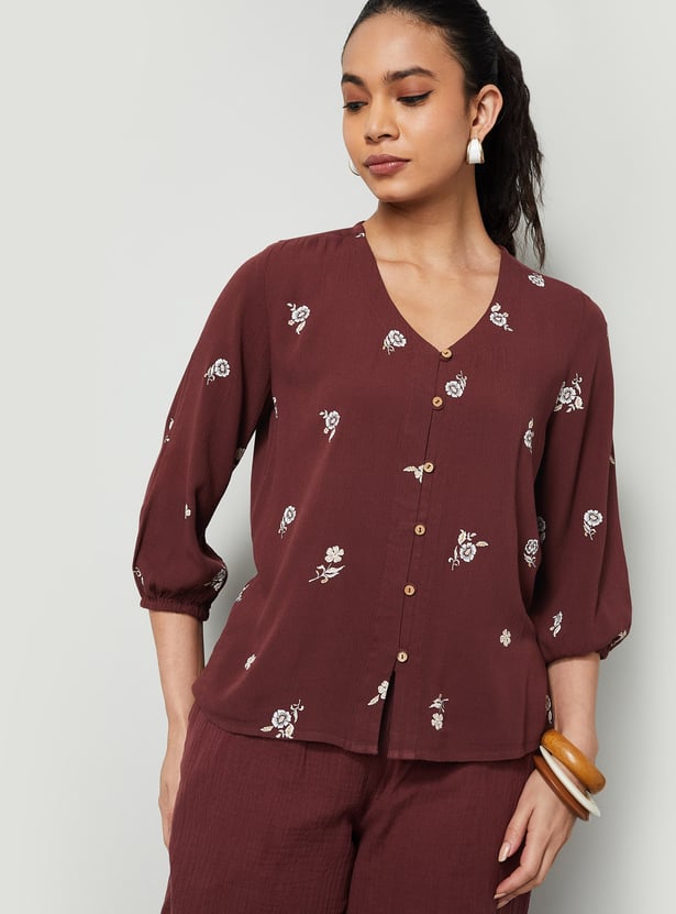COLOUR ME Embroidered Top