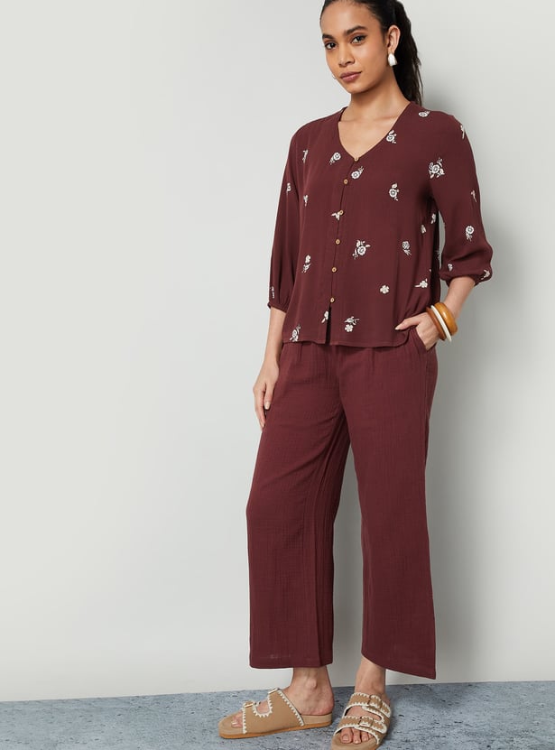 COLOUR ME Embroidered Top
