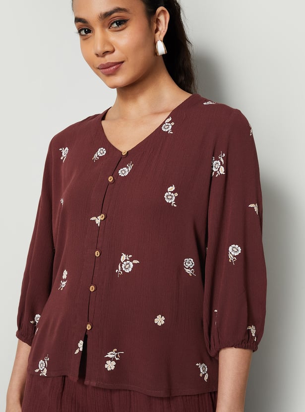 COLOUR ME Embroidered Top