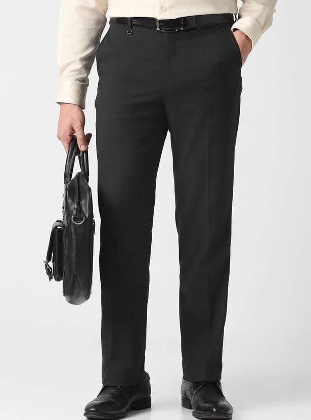 VAN HEUSEN Solid Regular Formal Trousers