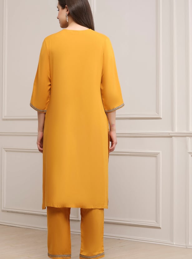 BIBA Embroidered A-Line Kurta Set