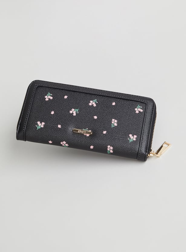 GINGER Floral Print Zip-Around Wallet