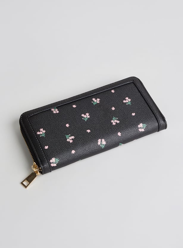 GINGER Floral Print Zip-Around Wallet