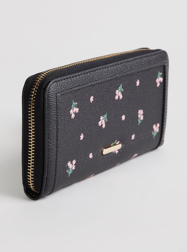 GINGER Floral Print Zip-Around Wallet