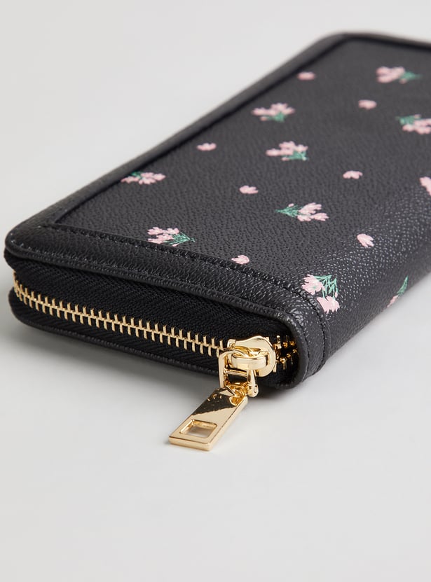 GINGER Floral Print Zip-Around Wallet